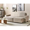 Beliani Išskleidžiama 3 vietų kampinė sofa ABACKA, velvetas, smėlio spalvos, kairinė