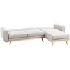 Beliani Išskleidžiama 3 vietų kampinė sofa KAARINA, pilka, kairinė