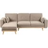 Beliani Išskleidžiama 3 vietų kampinė sofa KAARINA, šviesiai ruda, dešininė
