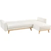 Beliani Išskleidžiama 3 vietų kampinė sofa KAARINA, balta, kairinė