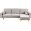 Beliani Išskleidžiama 3 vietų kampinė sofa KAARINA, pilka, kairinė