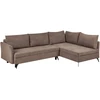 Beliani Išskleidžiama 3 vietų kampinė sofa KOGE, ruda, su patalynės dėže, kairinė