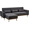 Beliani Išskleidžiama 3 vietų kampinė sofa OLLSTA, juoda, dešininė