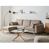 Beliani Išskleidžiama 3 vietų kampinė sofa KAARINA, šviesiai ruda, dešininė