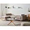 Beliani Išskleidžiama 3 vietų kampinė sofa KAARINA, šviesiai ruda, dešininė