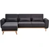 Beliani Išskleidžiama 3 vietų kampinė sofa OLLSTA, juoda, dešininė