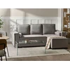 Beliani Išskleidžiama 3 vietų kampinė sofa EDANE, pilka, su patalynės dėže, kairinė