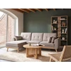 Beliani Išskleidžiama 3 vietų kampinė sofa KAARINA, smėlio spalvos, dešininė