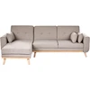 Beliani Išskleidžiama 3 vietų kampinė sofa KAARINA, smėlio spalvos, dešininė