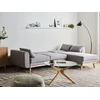 Beliani Išskleidžiama 3 vietų kampinė sofa KAARINA, pilka, kairinė