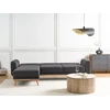 Beliani Išskleidžiama 3 vietų kampinė sofa OLLSTA, juoda, dešininė