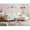 Beliani Išskleidžiama 3 vietų kampinė sofa KAARINA, balta, kairinė
