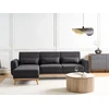 Beliani Išskleidžiama 3 vietų kampinė sofa OLLSTA, juoda, dešininė