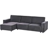 Beliani Išskleidžiama 3 vietų kampinė sofa ROMEDAL II Grafito spalvos