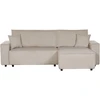 Beliani Išskleidžiama 3 vietų kampinė sofa ABACKA, velvetas, smėlio spalvos, kairinė