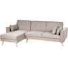 Beliani Išskleidžiama 3 vietų kampinė sofa KAARINA, smėlio spalvos, dešininė