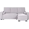 Beliani Išskleidžiama 3 vietų kampinė sofa EDANE, pilka, su patalynės dėže, kairinė