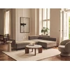 Beliani Išskleidžiama 3 vietų kampinė sofa KOGE, ruda, su patalynės dėže, kairinė