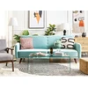 Beliani Išskleidžiama 3 vietų sofa SENJA, veliūrinė, mėlyna