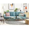 Beliani Išskleidžiama 3 vietų sofa VIMMERBY mėlyno aksomo