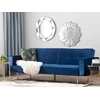 Beliani Išskleidžiama 3 vietų sofa VISNES, tamsiai mėlynas veliūras