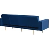 Beliani Išskleidžiama 3 vietų sofa VISNES, tamsiai mėlynas veliūras