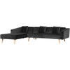Beliani Išskleidžiama kampinė sofa 4 asmenims VADSO, veliūrinė, juoda, dešininė