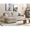Beliani Išskleidžiama kampinė sofa ABACKA, Velvetas, Smėlio spalva, Dešininė