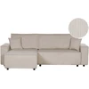 Beliani Išskleidžiama kampinė sofa ABACKA, Velvetas, Smėlio spalva, Dešininė