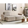 Beliani Išskleidžiama kampinė sofa ABACKA, Velvetas, Smėlio spalva, Dešininė