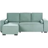 Beliani Išskleidžiama kampinė sofa EDANE, 3 vietų, šviesiai žalia, su patalynės dėže, dešininė