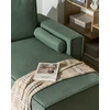 Beliani Išskleidžiama kampinė sofa EDANE, 3 vietų, šviesiai žalia su patalynės dėže, kairinė