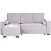 Beliani Išskleidžiama kampinė sofa EDANE, 3 vietų, pilka, su patalynės dėže, dešininė