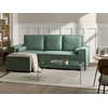 Beliani Išskleidžiama kampinė sofa EDANE, 3 vietų, šviesiai žalia, su patalynės dėže, dešininė