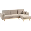 Beliani Išskleidžiama kampinė sofa KAARINA 3 vietų šviesiai ruda kairinė