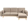 Beliani Išskleidžiama kampinė sofa KAARINA 3 vietų šviesiai ruda kairinė