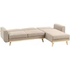 Beliani Išskleidžiama kampinė sofa KAARINA 3 vietų šviesiai ruda kairinė