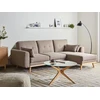 Beliani Išskleidžiama kampinė sofa KAARINA 3 vietų šviesiai ruda kairinė