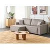 Beliani Išskleidžiama kampinė sofa KARILA, 3 vietų, smėlio spalvos, su patalynės dėže, dešininė
