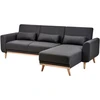 Beliani Išskleidžiama kampinė sofa OLLSTA 3 asmenims, juoda, kairinė