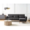 Beliani Išskleidžiama kampinė sofa OLLSTA 3 asmenims, juoda, kairinė