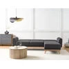 Beliani Išskleidžiama kampinė sofa OLLSTA 3 asmenims, juoda, kairinė