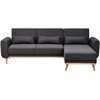 Beliani Išskleidžiama kampinė sofa OLLSTA 3 asmenims, juoda, kairinė