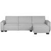 Beliani Išskleidžiama kampinė sofa ROMEDAL, 3 vietų, šviesiai pilka, kairinė