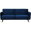 Beliani Išskleidžiama sofa 3 vietų SENJA, veliūras, tamsiai mėlyna