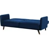 Beliani Išskleidžiama sofa 3 vietų SENJA, veliūras, tamsiai mėlyna