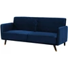 Beliani Išskleidžiama sofa 3 vietų SENJA, veliūras, tamsiai mėlyna