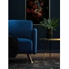 Beliani Išskleidžiama sofa 3 vietų SENJA, veliūras, tamsiai mėlyna