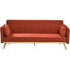Beliani Išskleidžiama sofa ASAA, raudona
