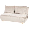 Beliani Išskleidžiama sofa dviem ABISKO, rumbuotas velvეტas, lūžusi balta